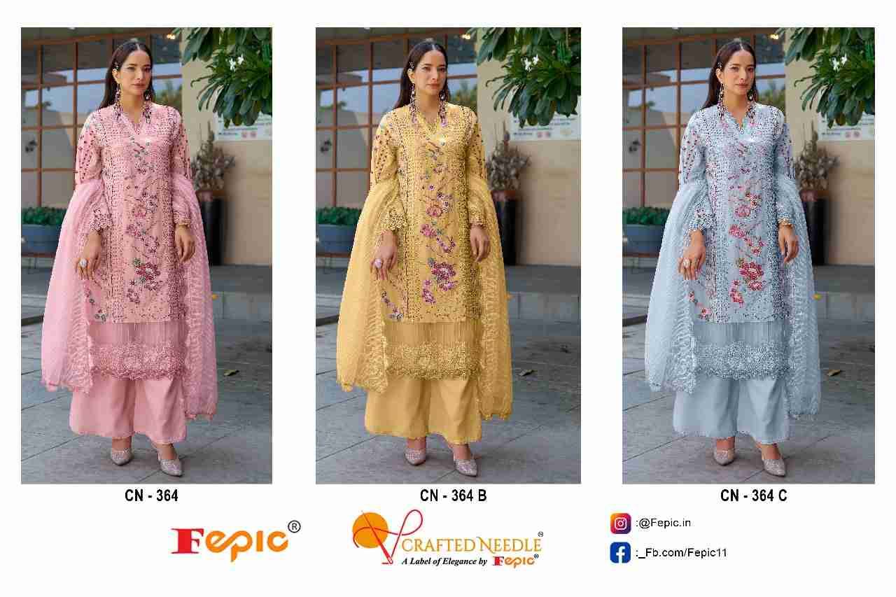 Fepic 364 Colours By Fepic 364-A To 364-C Series Beautiful Pakistani Suits Colorful Stylish Fancy Casual Wear & Ethnic Wear Cambric Cotton Embroidered Dresses At Wholesale Price