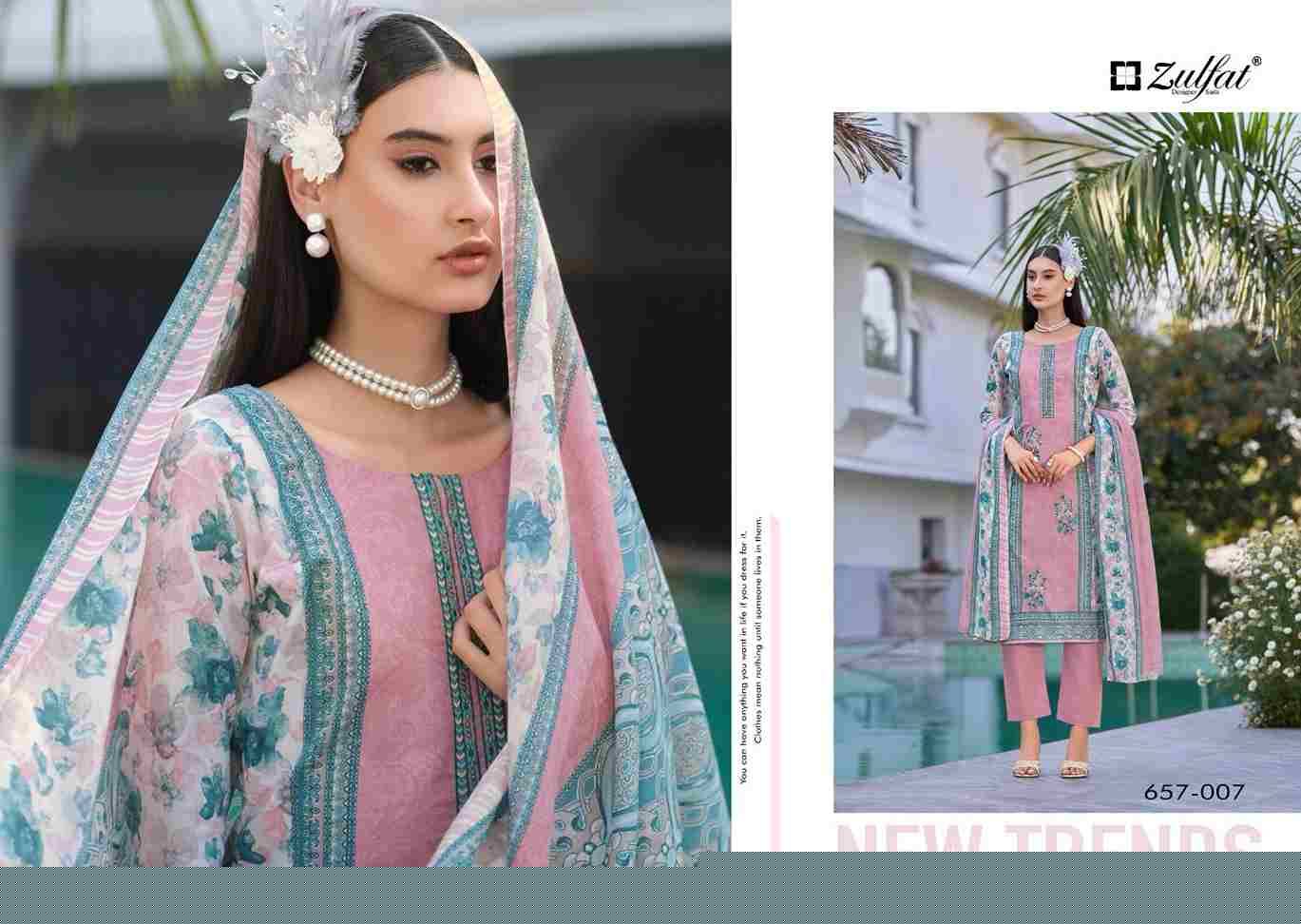 Venisha By Zulfat 657-001 To 657-008 Series Beautiful Festive Suits Stylish Fancy Colorful Casual Wear & Ethnic Wear Pure Cotton Print Dresses At Wholesale Price