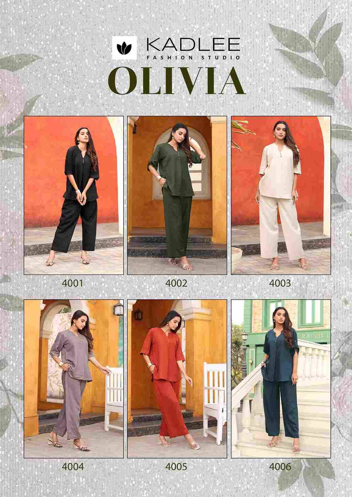 Olivia By Kadlee 4001 To 4006 Series Designer Stylish Fancy Colorful Beautiful Party Wear & Ethnic Wear Collection Rayon Flex Tops At Wholesale Price
