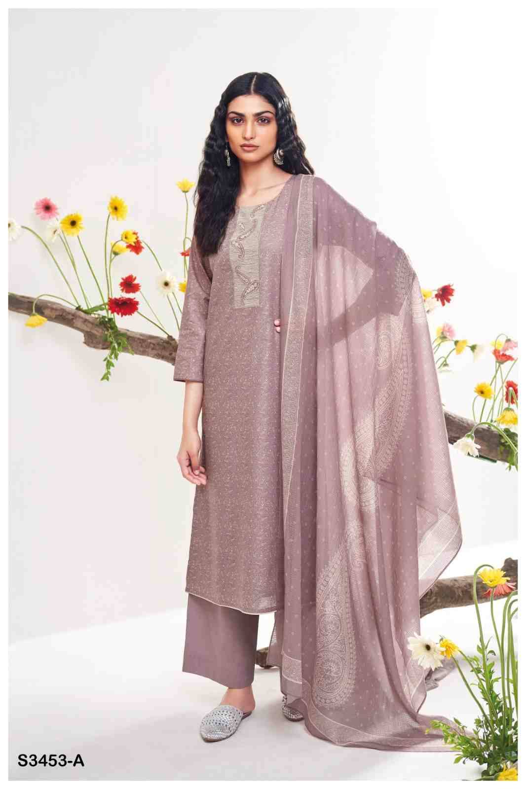 Deeadnra-3453 By Ganga Fashion 3453-A To 3453-D Series Beautiful Festive Suits Colorful Stylish Fancy Casual Wear & Ethnic Wear Cotton Dresses At Wholesale Price