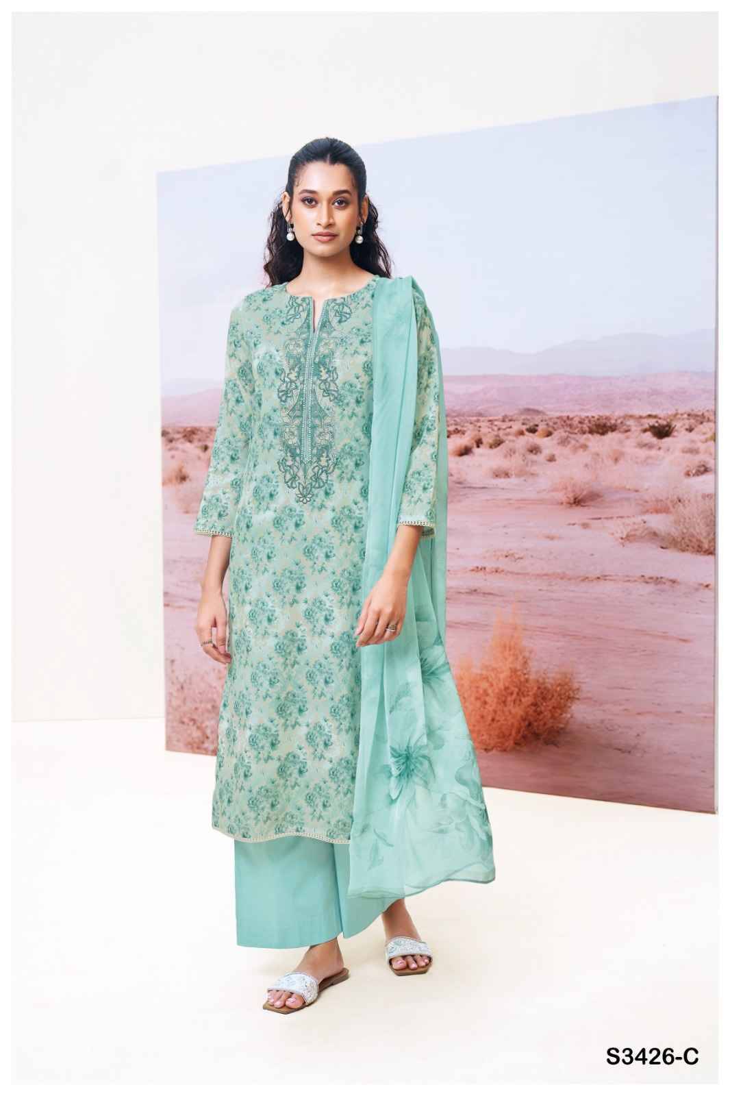 Brea-3426 By Ganga Fashion 3426-A To 3426-D Series Beautiful Festive Suits Colorful Stylish Fancy Casual Wear & Ethnic Wear Cotton Dresses At Wholesale Price