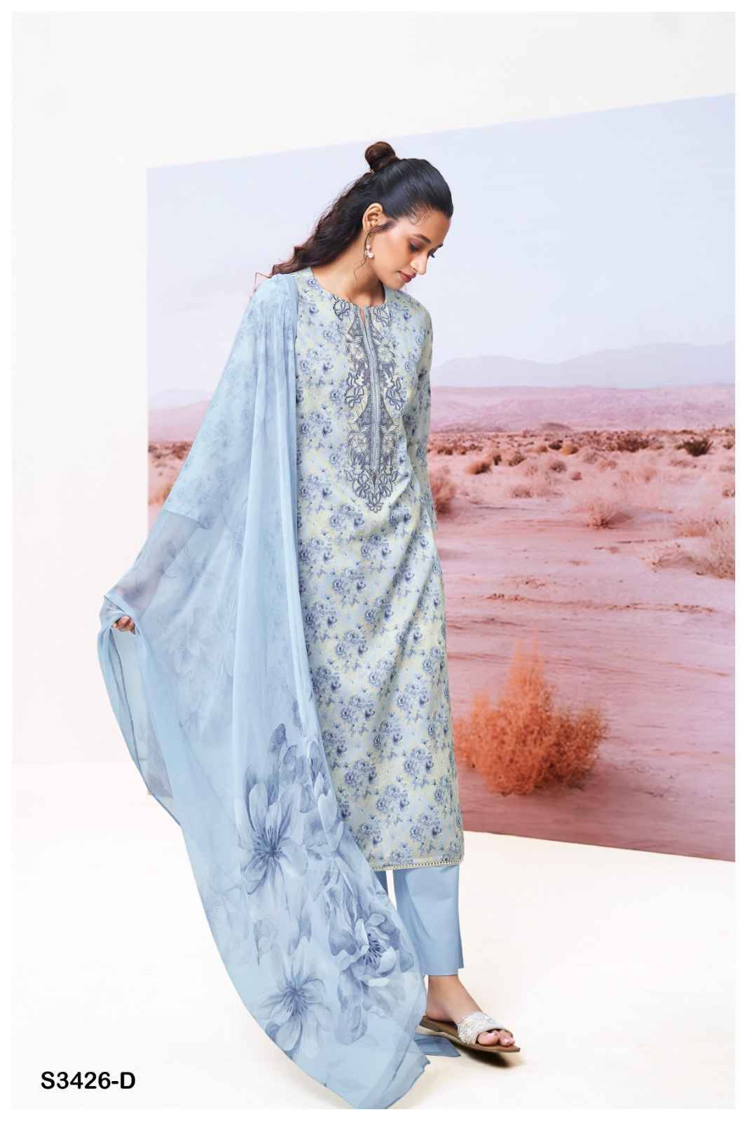 Brea-3426 By Ganga Fashion 3426-A To 3426-D Series Beautiful Festive Suits Colorful Stylish Fancy Casual Wear & Ethnic Wear Cotton Dresses At Wholesale Price