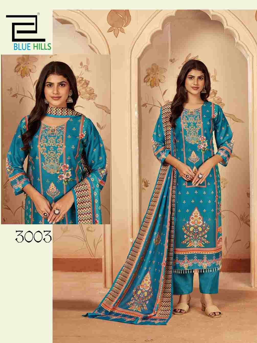 Zainab Vol-3 By Blue Hills 3001 To 3004 Series Designer Festive Suits Beautiful Fancy Colorful Stylish Party Wear & Occasional Wear Pure Muslin Dresses At Wholesale Price