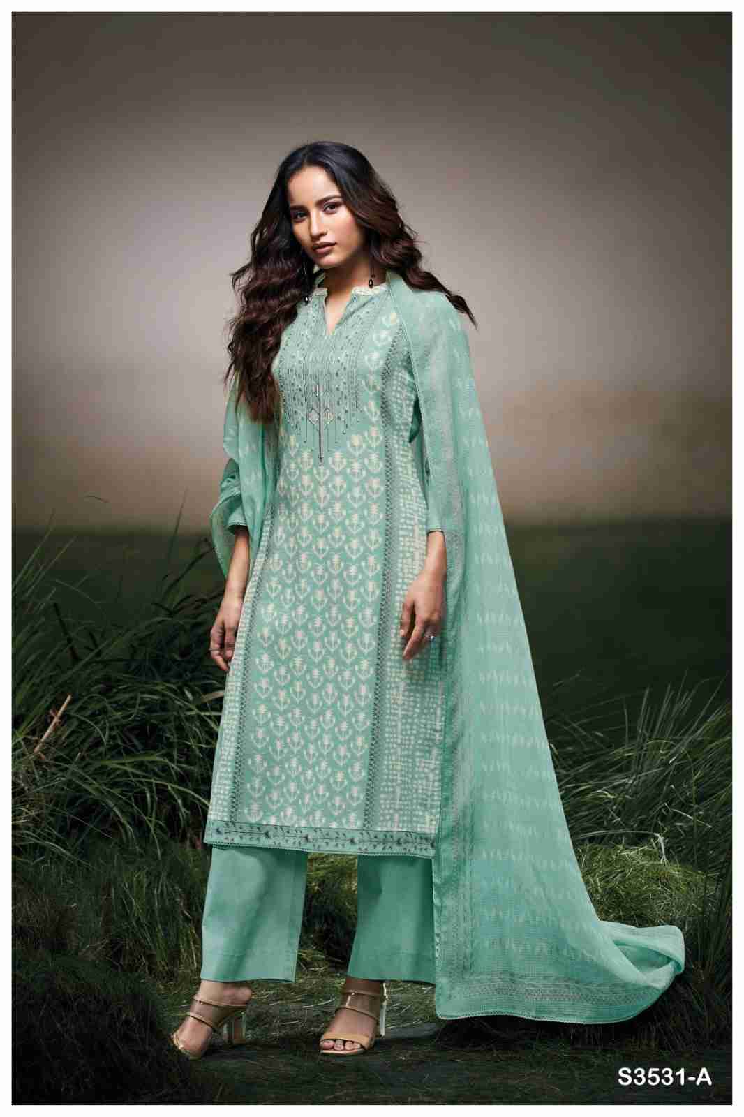 Hermona-3531 By Ganga Fashion 3591-A To 3531-D Series Beautiful Festive Suits Colorful Stylish Fancy Casual Wear & Ethnic Wear Cotton Linen Dresses At Wholesale Price