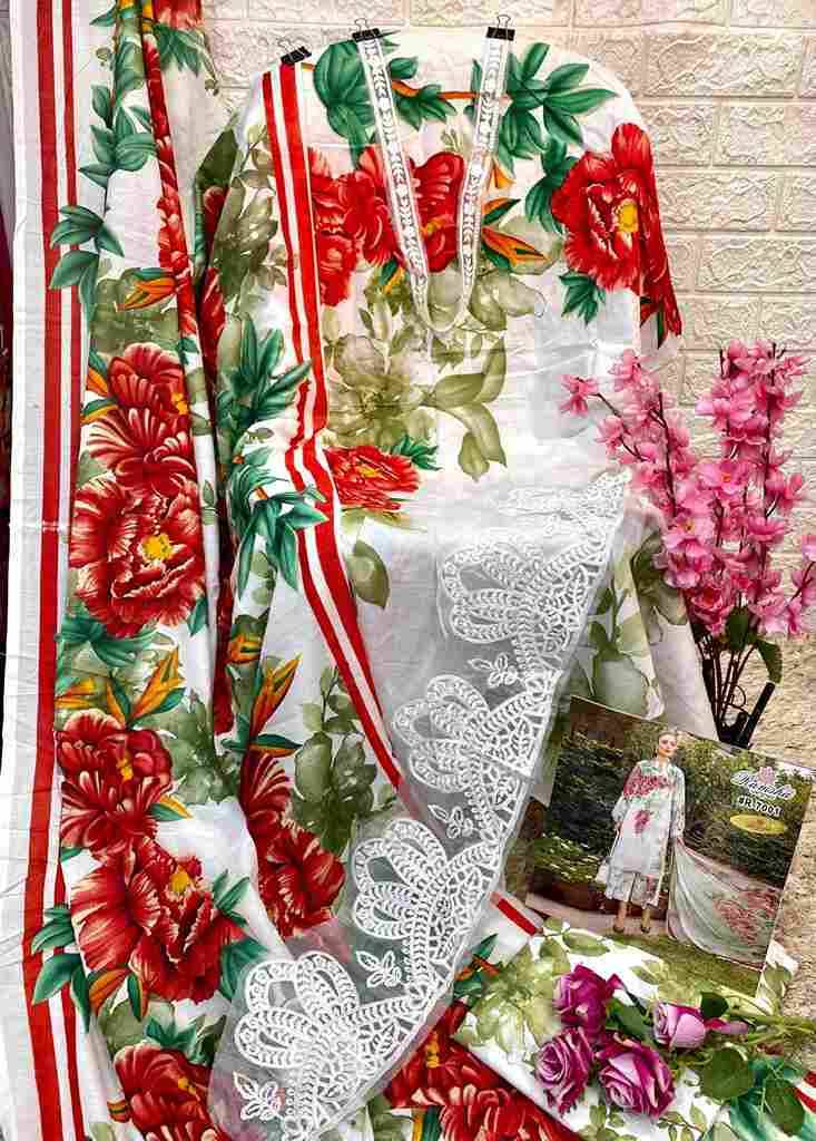 Riwaj Lawn Collection By Ramsha 7001 To 7004 Series Designer Pakistani Suits Beautiful Stylish Fancy Colorful Party Wear & Occasional Wear Cambric Embroidered Dresses At Wholesale Price