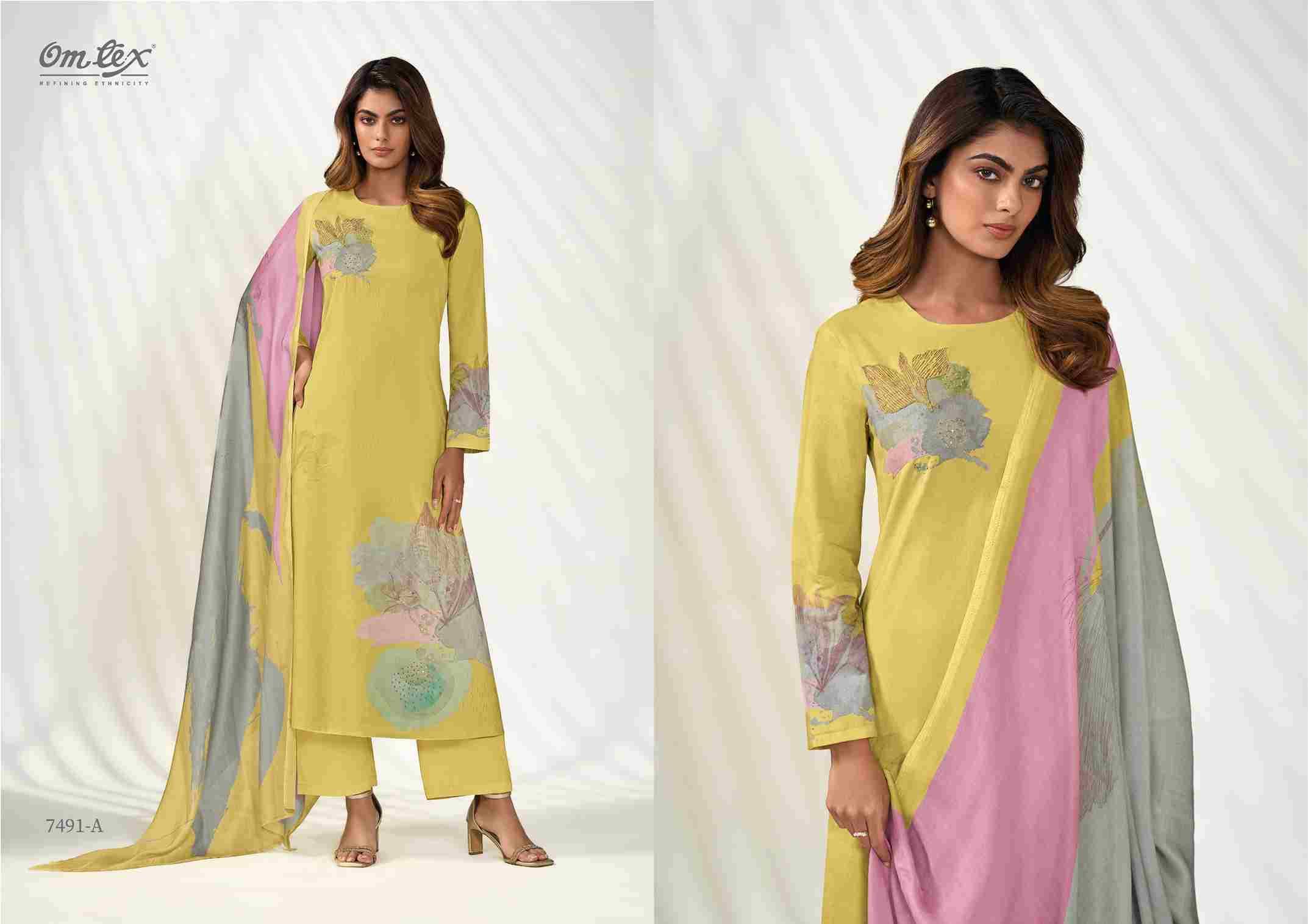 Kainat By Om Tex 7491-A To 7491-D Series Beautiful Suits Stylish Fancy Colorful Party Wear & Ethnic Wear Lawn Cotton Dresses At Wholesale Price