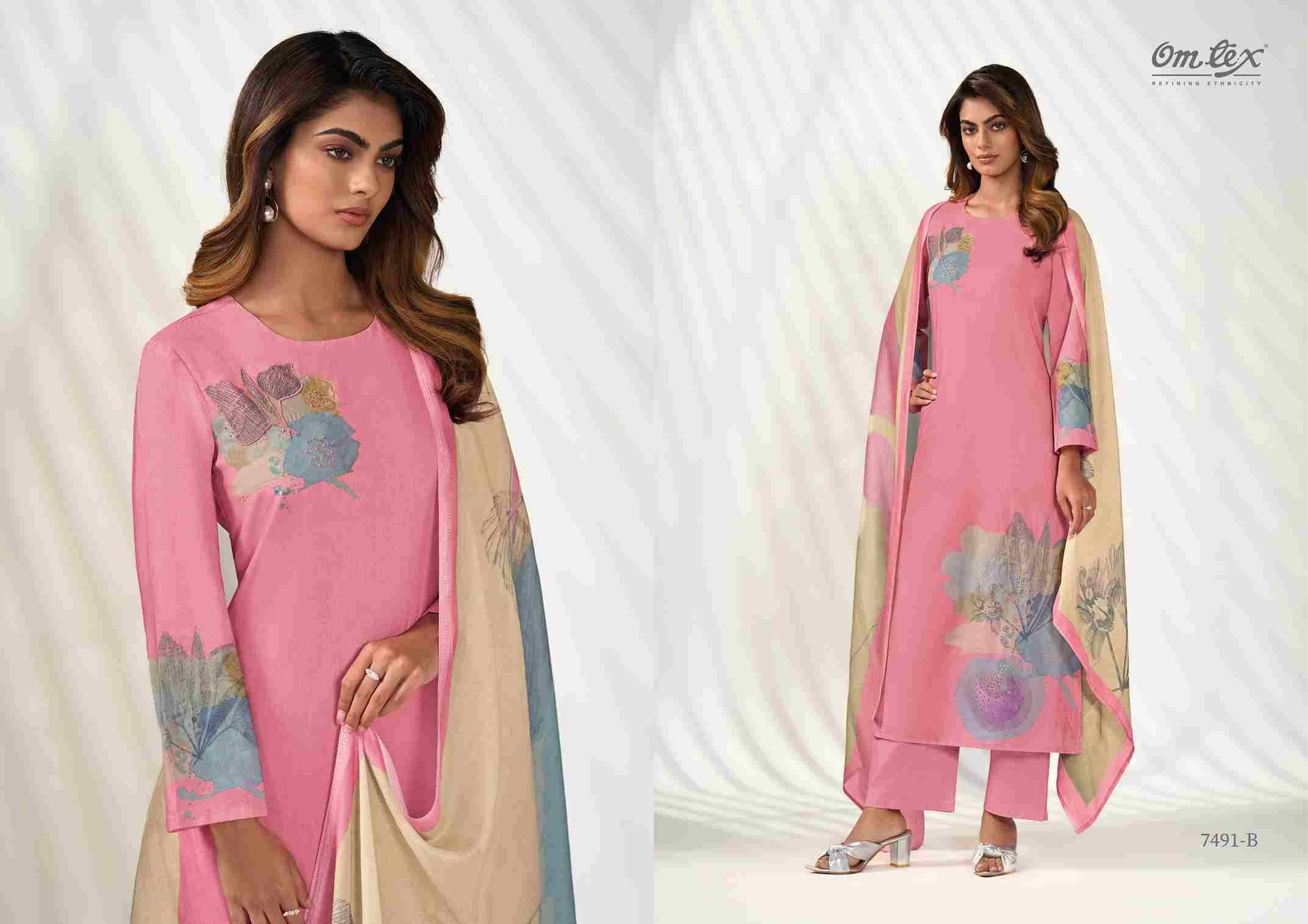 Kainat By Om Tex 7491-A To 7491-D Series Beautiful Suits Stylish Fancy Colorful Party Wear & Ethnic Wear Lawn Cotton Dresses At Wholesale Price