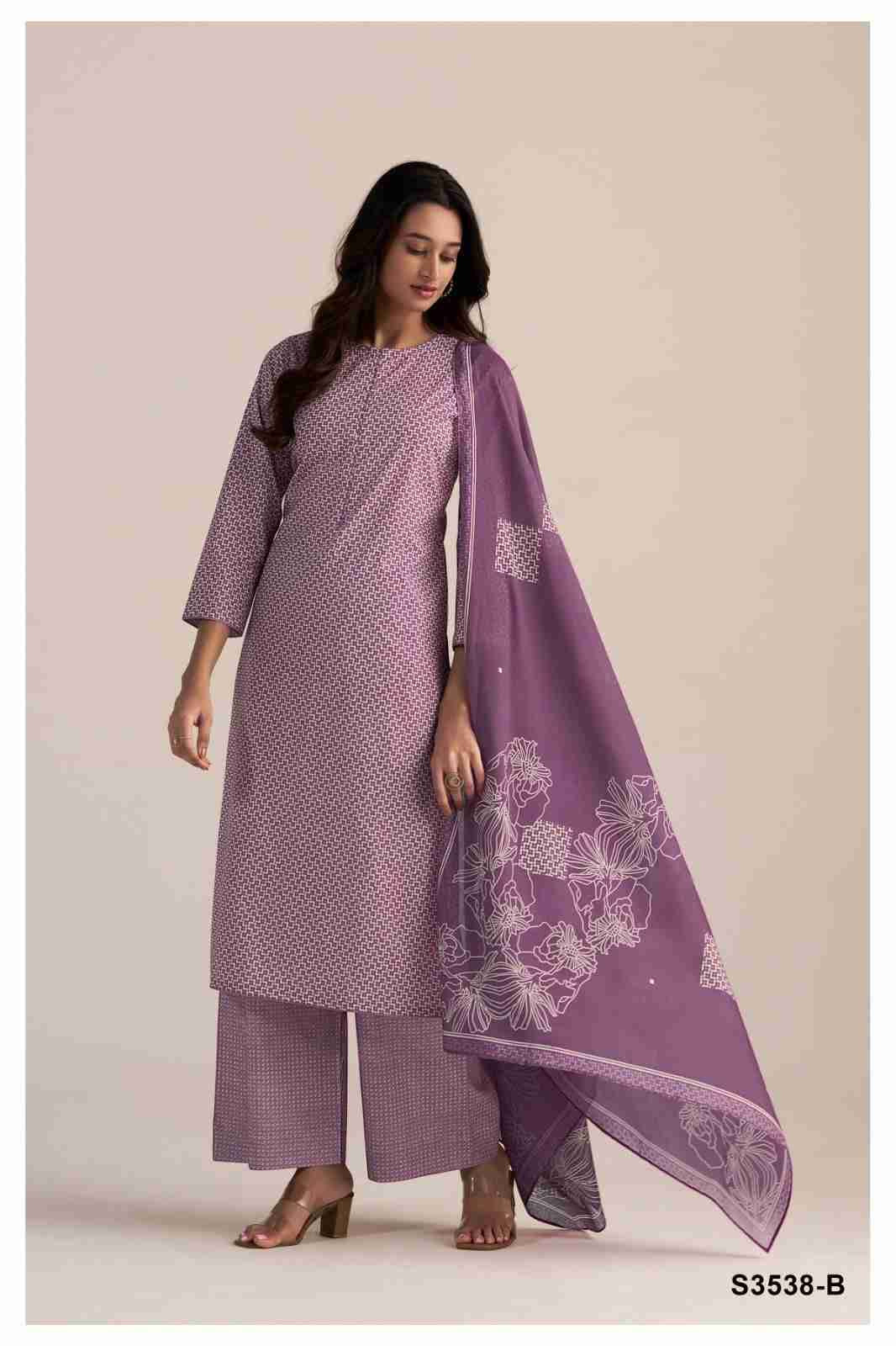 Noelle-3538 By Ganga Fashion 3538-A To 3538-D Series Beautiful Festive Suits Colorful Stylish Fancy Casual Wear & Ethnic Wear Pure Cotton Dresses At Wholesale Price