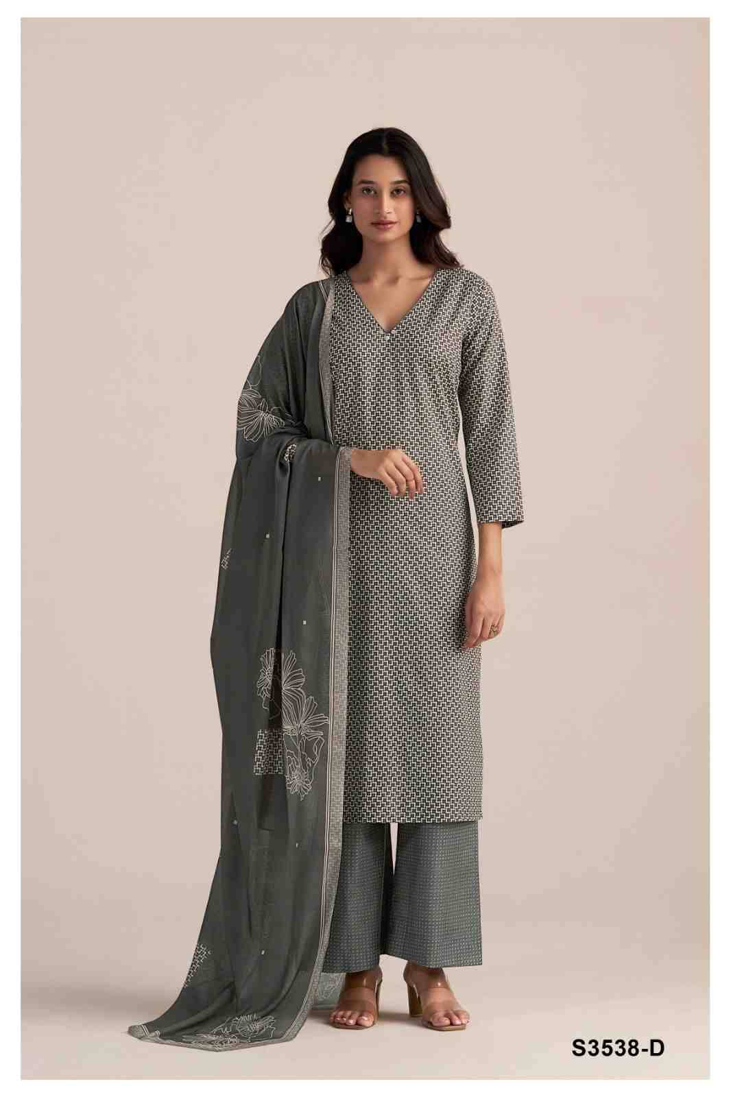 Noelle-3538 By Ganga Fashion 3538-A To 3538-D Series Beautiful Festive Suits Colorful Stylish Fancy Casual Wear & Ethnic Wear Pure Cotton Dresses At Wholesale Price