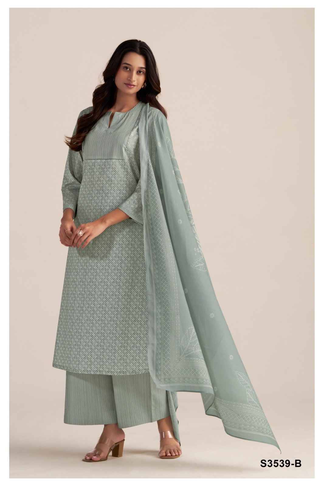 Lydia-3539 By Ganga Fashion 3539-A To 3539-D Series Beautiful Festive Suits Colorful Stylish Fancy Casual Wear & Ethnic Wear Pure Cotton Dresses At Wholesale Price