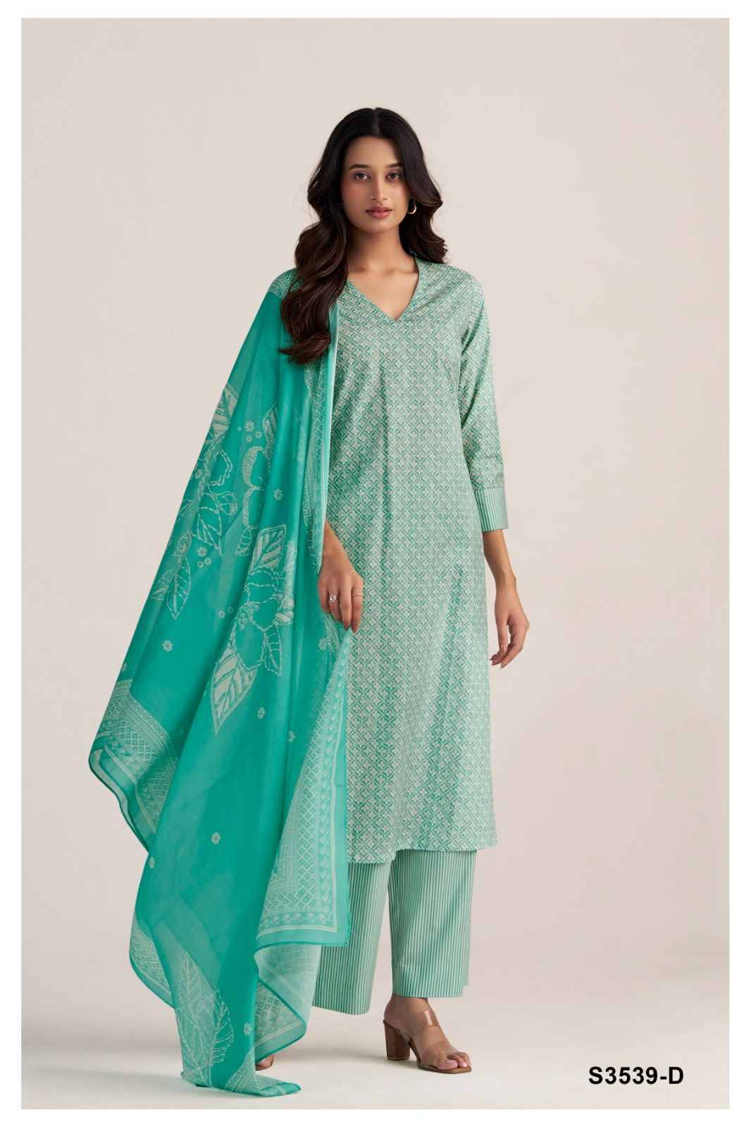 Lydia-3539 By Ganga Fashion 3539-A To 3539-D Series Beautiful Festive Suits Colorful Stylish Fancy Casual Wear & Ethnic Wear Pure Cotton Dresses At Wholesale Price