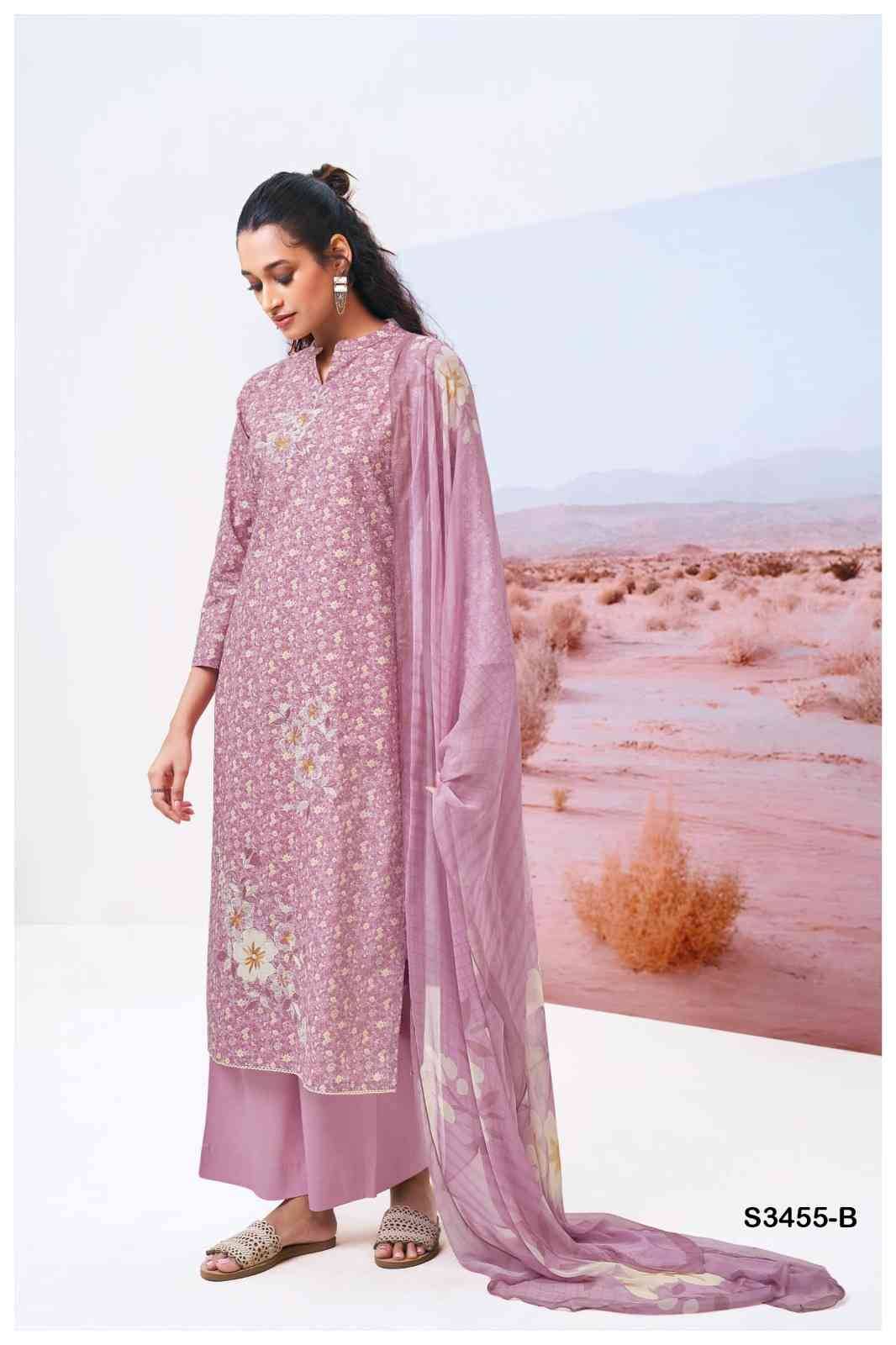 Dasmi-3455 By Ganga Fashion 3455-A To 3455-D Series Beautiful Festive Suits Colorful Stylish Fancy Casual Wear & Ethnic Wear Pure Cotton Dresses At Wholesale Price