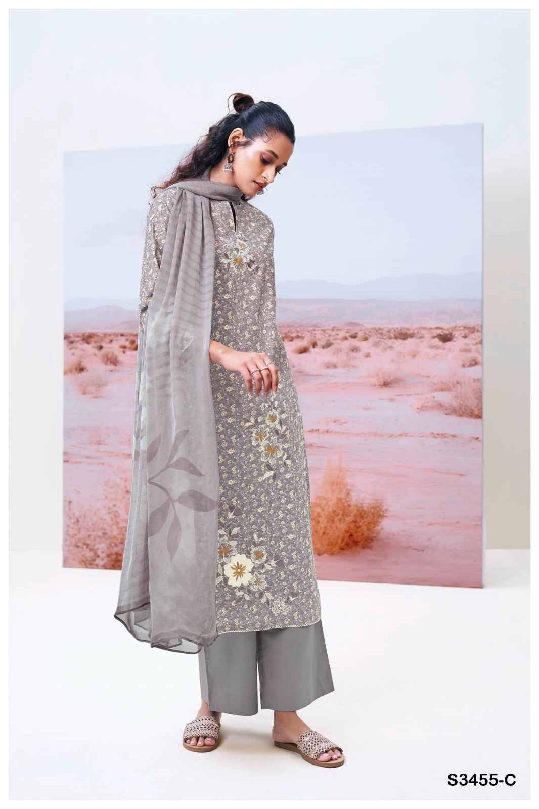 Dasmi-3455 By Ganga Fashion 3455-A To 3455-D Series Beautiful Festive Suits Colorful Stylish Fancy Casual Wear & Ethnic Wear Pure Cotton Dresses At Wholesale Price