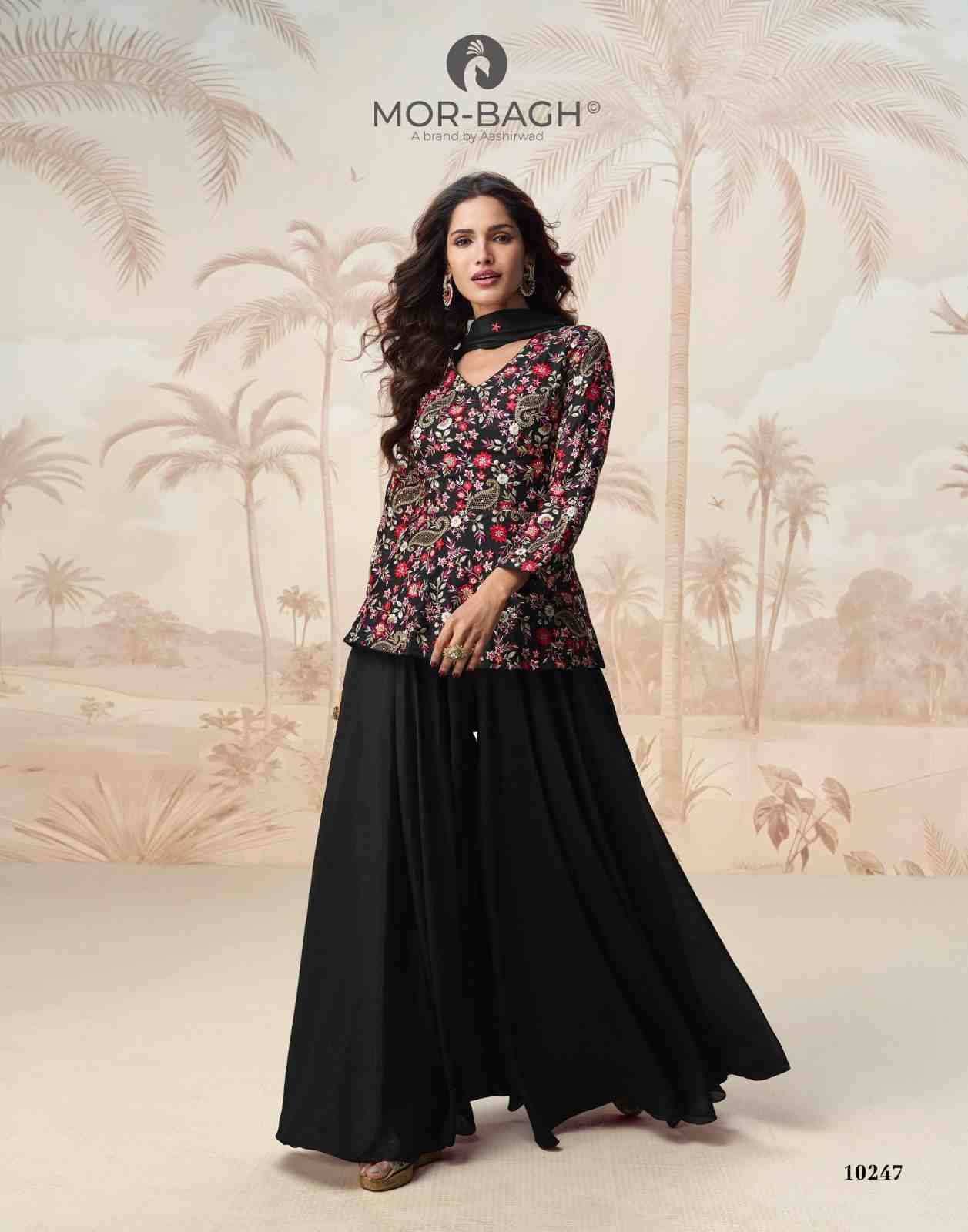Jivika By Mor-Bagh 10246 To 10247 Series Beautiful Festive Suits Colorful Stylish Fancy Casual Wear & Ethnic Wear Chinnon Silk With Work Dresses At Wholesale Price