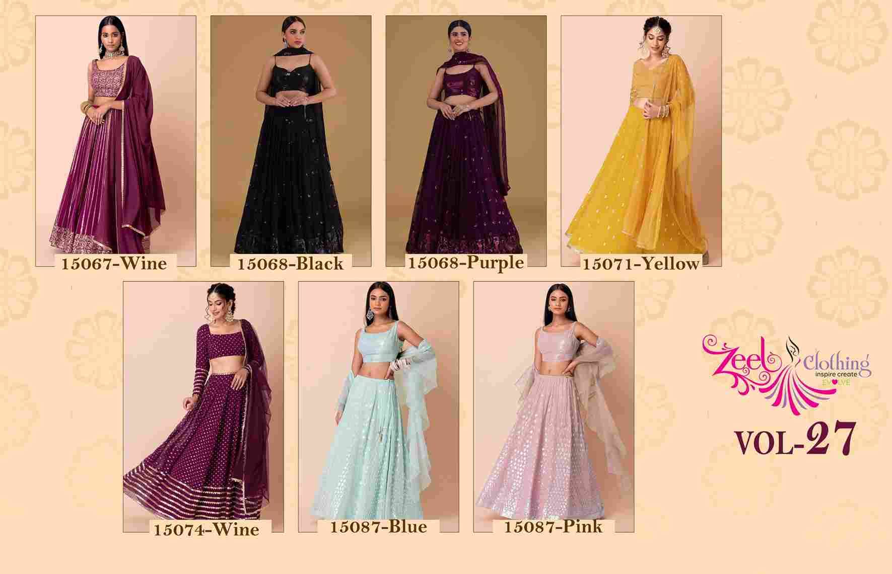 Vol-27 By Zeel Clothing Festive Wear Collection Beautiful Stylish Colorful Fancy Party Wear & Occasional Wear Georgette Lehengas At Wholesale Price