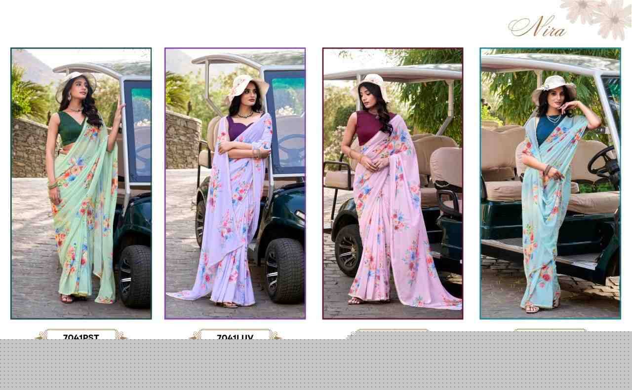 Nira By Fashid Wholesale 7041-A To 7041-D Series Indian Traditional Wear Collection Beautiful Stylish Fancy Colorful Party Wear & Occasional Wear Weightless Sarees At Wholesale Price