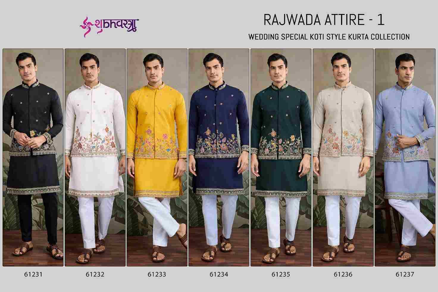 Rajwada Attire Vol-1 By Shubhvastra 61231 To 61237 Series Beautiful Colorful Stylish Fancy Casual Wear & Ethnic Wear & Ready To Wear Cotton Kurtas With Jacket At Wholesale Price