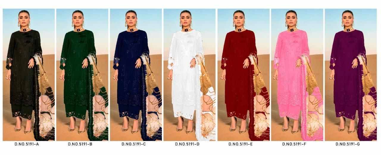 Pakistani 5191 Colours By Fashid Wholesale 5191-A To 5191-G Series Designer Pakistani Suits Beautiful Fancy Stylish Colorful Party Wear & Occasional Wear Heavy Rayon Embroidery Dresses At Wholesale Price