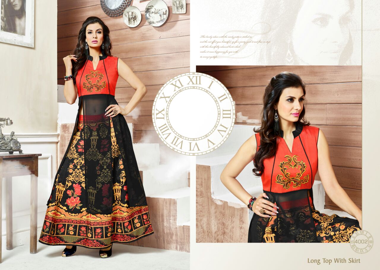 Mehjbin Vol-2 By Swarn Pankh 4001 To 4005 Series Beautiful Colourful Stylish Designer Digital Printed And Embroidered Top And Skirt At Wholesale Price