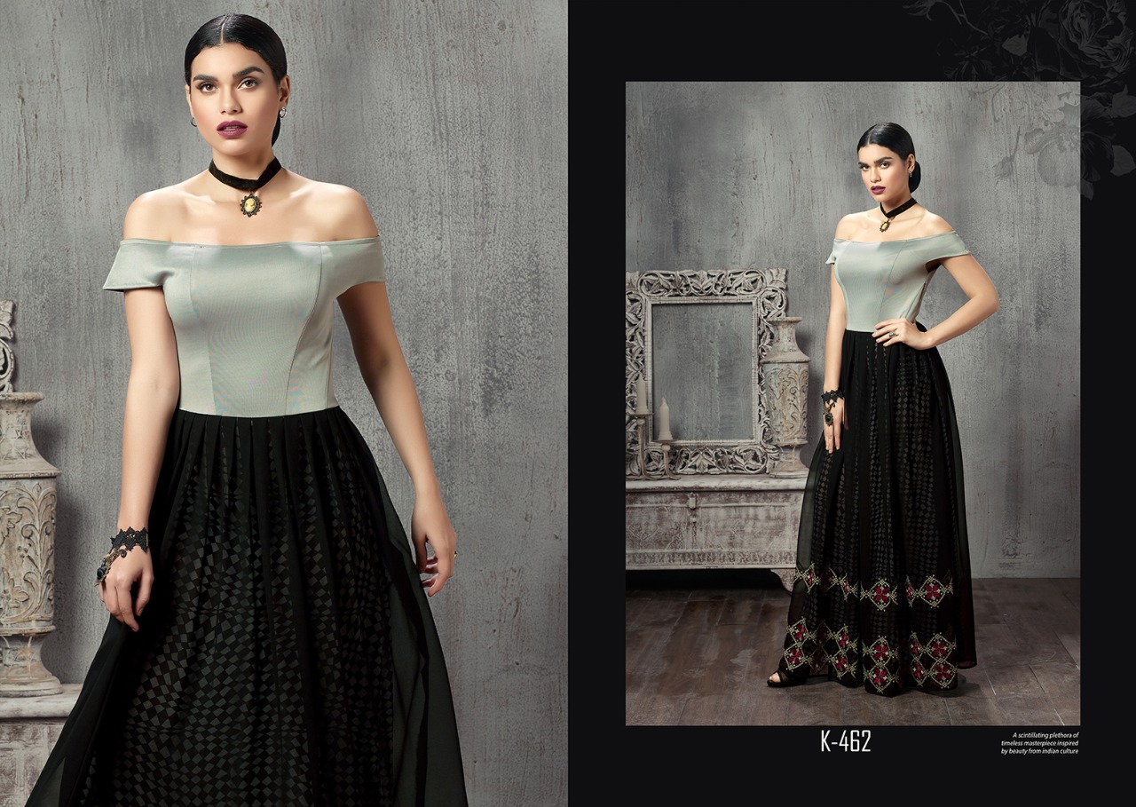 The Black Stage Vol-2 By Eternal K-460 To K-469 Series Designer Beautiful Colorful Fancy Party Wear & Ethnic Wear Black Georgette Kurtis At Wholesale Price