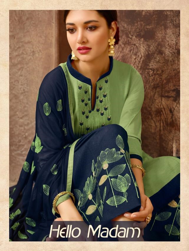 Hello Madam By Raghav Royals 17001 To 17012 Series Suits Collection Beautiful Stylish Fancy Colorful Casual Wear & Ethnic Wear Cotton With Embroidery Dresses At Wholesale Price