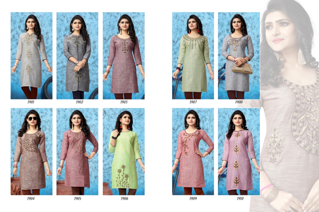 Kites By Watermelon 190 To 1910 Series Beautiful Colorful Stylish Fancy Casual Wear & Ethnic Wear & Ready To Wear Cotton Kurtis At Wholesale Price