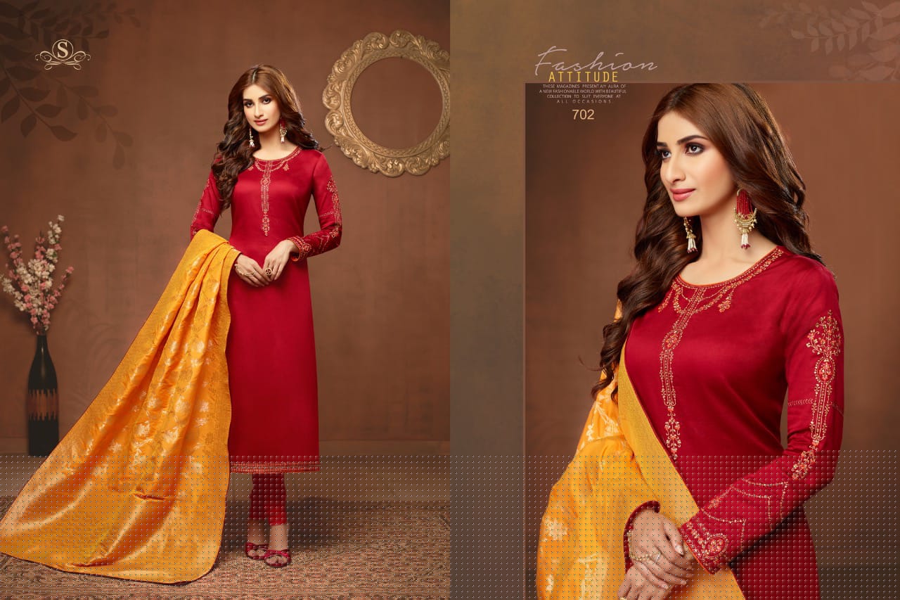Soni Kudi By Samaira Fashion 702 To 710 Series Indian Traditional Wear Collection Beautiful Stylish Fancy Colorful Party Wear & Occasional Wear Pure Cotton Jam Silk With Work Dresses At Wholesale Price