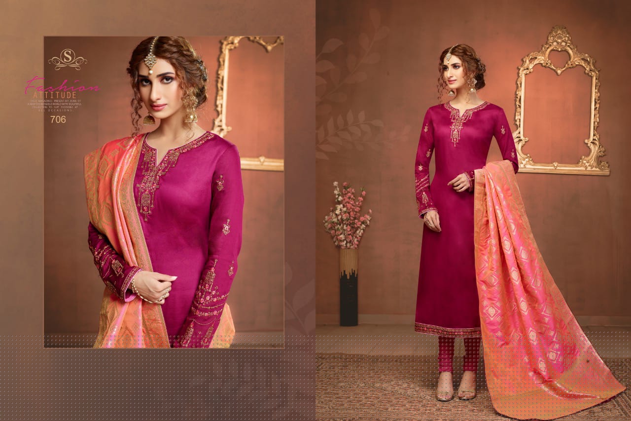 Soni Kudi By Samaira Fashion 702 To 710 Series Indian Traditional Wear Collection Beautiful Stylish Fancy Colorful Party Wear & Occasional Wear Pure Cotton Jam Silk With Work Dresses At Wholesale Price