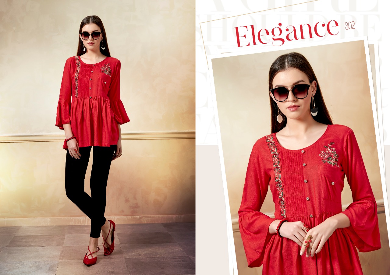 Warina Vol-1 By V S Fashion 301 To 308 Series Beautiful Colorful Stylish Fancy Casual Wear & Ethnic Wear & Ready To Wear Heavy Rayon Embroidered Kurtis At Wholesale Price