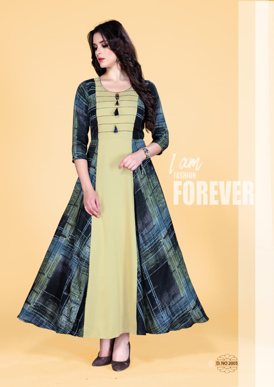 Aaina Vol-2 By Vasangi Designer 2001 To 2006 Series Beautiful Colorful Stylish Fancy Casual Wear & Ethnic Wear & Ready To Wear Rayon Printed Kurtis At Wholesale Price