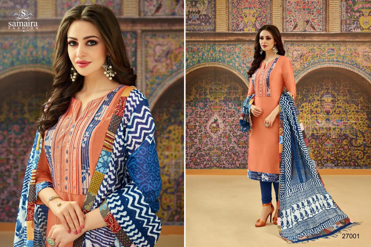 Abhinandan By Samaira Fashion 27000 To 27008 Series Beautiful Suits Colorful Stylish Fancy Casual Wear & Ethnic Wear Pure Jam Silk Print With Embroidery Dresses At Wholesale Price