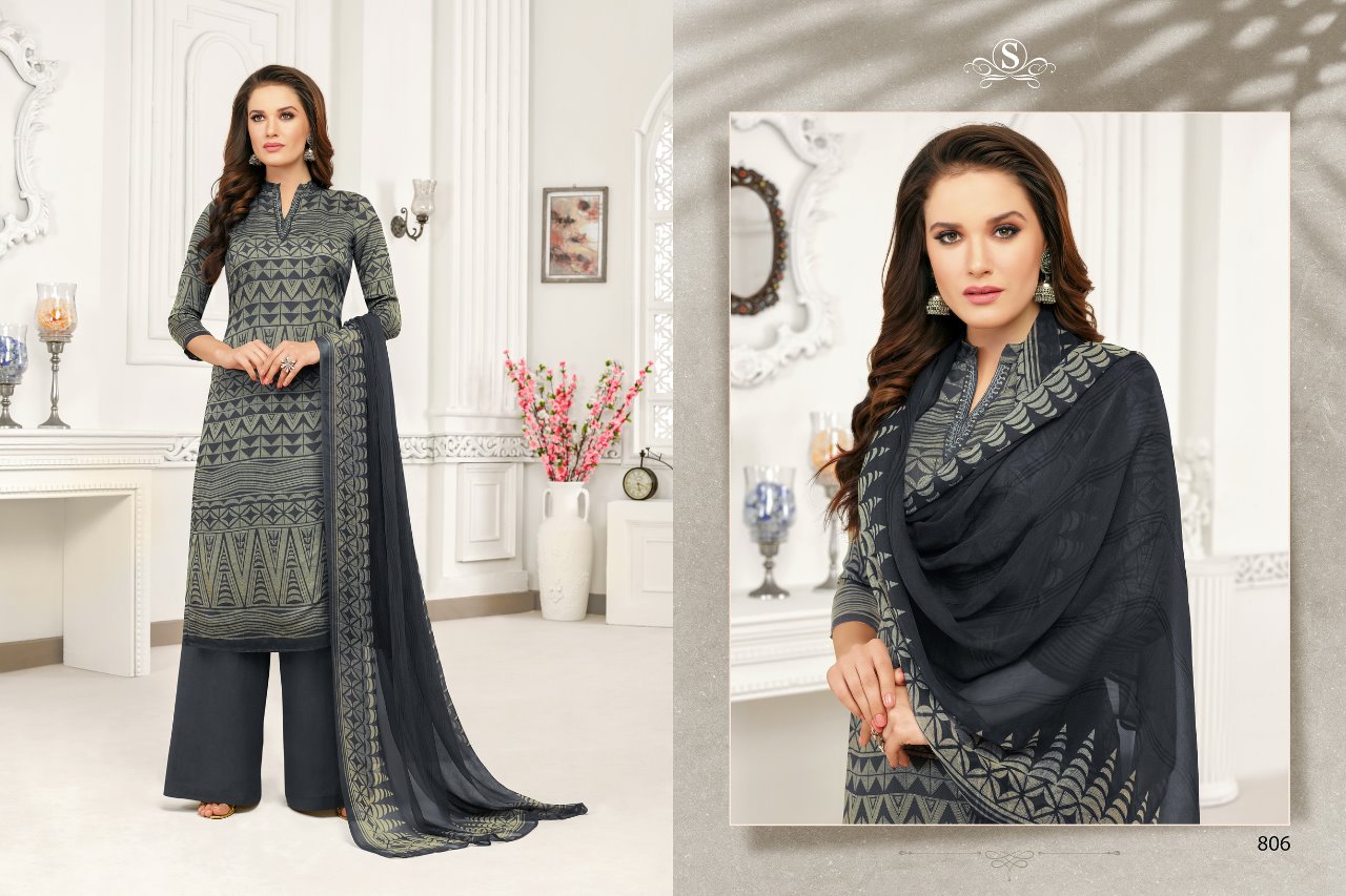 Adaah By Samaiara Fashion 801 To 808 Series Beautiful Stylish Fancy Colorful Casual & Party Wear & Ethnic Wear Collection Cambric Cotton Print With Embroidery Ed Dresses At Wholesale Price