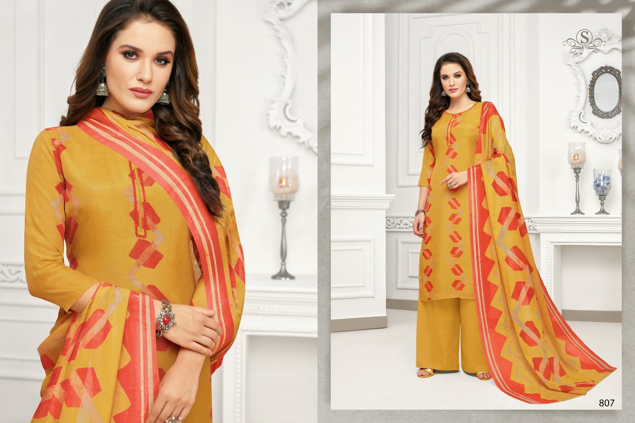 Adaah By Samaiara Fashion 801 To 808 Series Beautiful Stylish Fancy Colorful Casual & Party Wear & Ethnic Wear Collection Cambric Cotton Print With Embroidery Ed Dresses At Wholesale Price