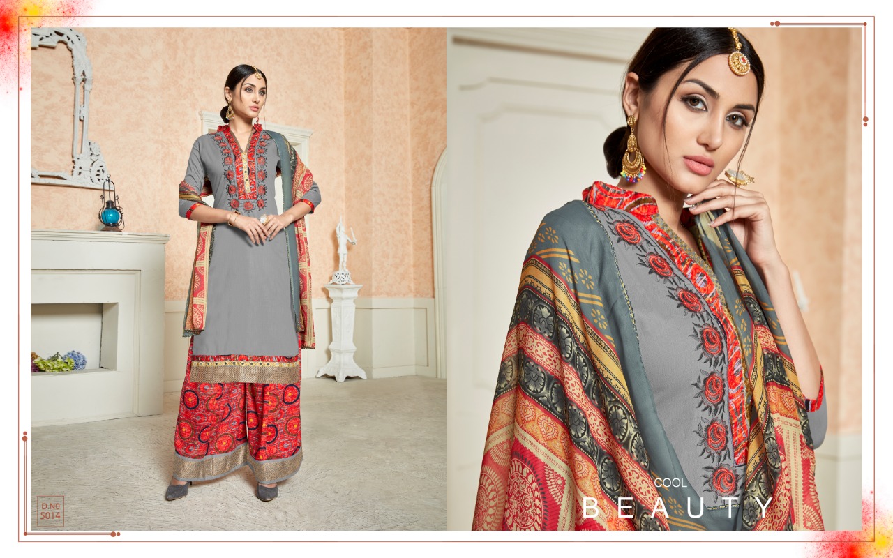Afzza Vol-2 By Ravi Creation 5013 To 5020 Series Beautiful Suits Colorful Stylish Fancy Casual Wear & Ethnic Wear Pure Satin Cotton With Embroidery Dresses At Wholesale Price