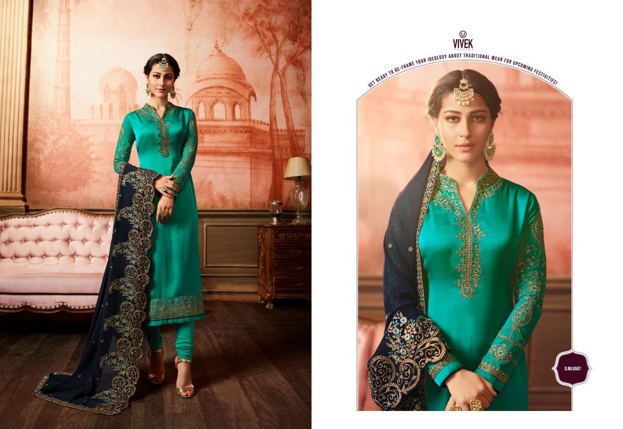Ameen Nx By Vivek Fashion Beautiful Suits Stylish Fancy Colorful Casual Wear & Ethnic Wear Collection Satin Georgette Embroidered Dresses At Wholesale Price