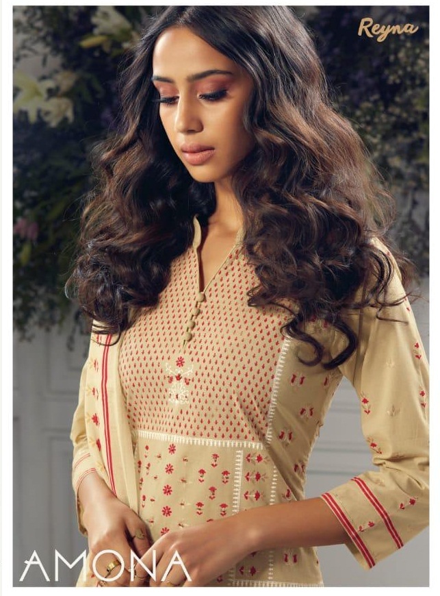 Amona By Reyna 381-a To 384-b Series Beautiful Stylish Colorful Fancy Party Wear & Ethnic Wear Lawn Cotton Print With Khadi And Hand Work Dresses At Wholesale Price