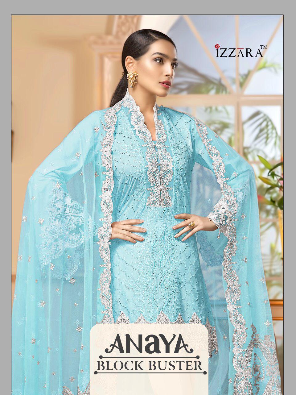 Anaya Block Buster By Izzara 1003 To 1008 Series Designer Pakistani Suits Beautiful Stylish Fancy Colorful Party Wear & Occasional Wear Pure Cambric Cotton Dresses At Wholesale Price