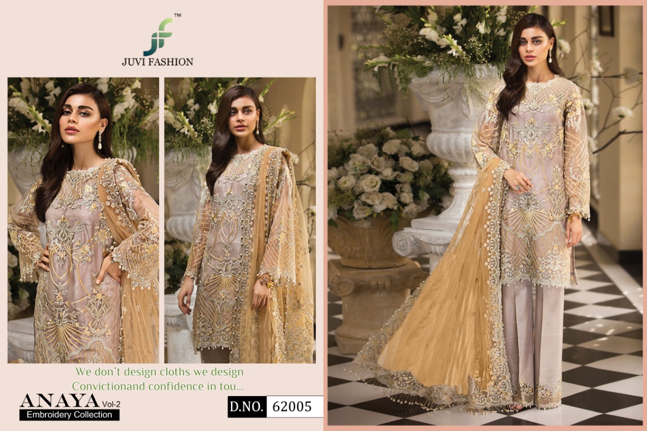 Anaya Embroidery Collection Vol-2 By Juvi Fashion 62001 To 62006 Series Beautiful Pakistani Suits Stylish Fancy Colorful Party Wear & Ethnic Wear Faux Georgette With Heavy Embroidery Dresses At Wholesale Price
