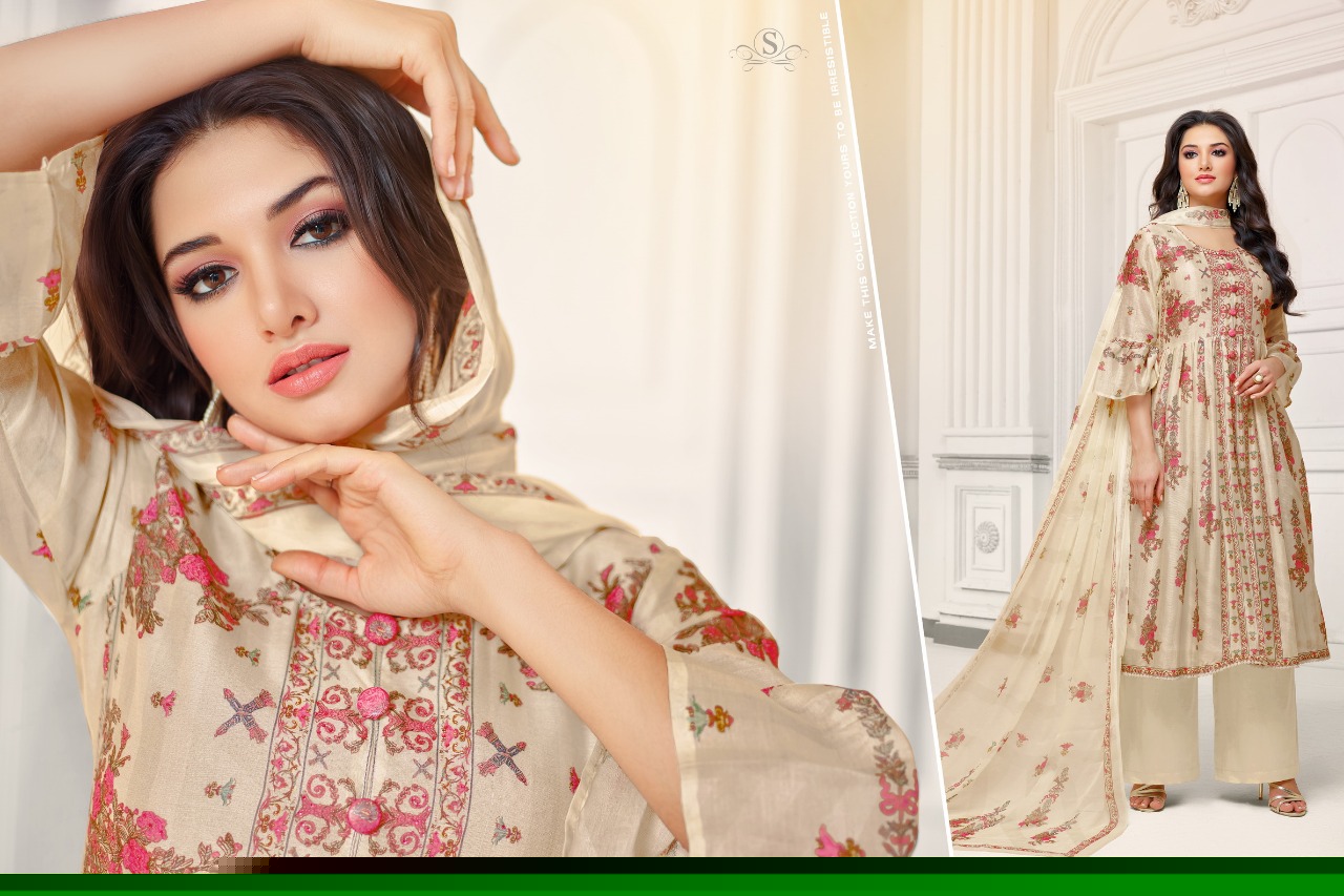 Anjelika By Smaira Fashion 405 To 413 Series Designer Suits Beautiful Stylish Fancy Colorful Party Wear & Ethnic Wear Pure Cambric Cotton Digital Print With Heavy Diamond Dresses At Wholesale Price