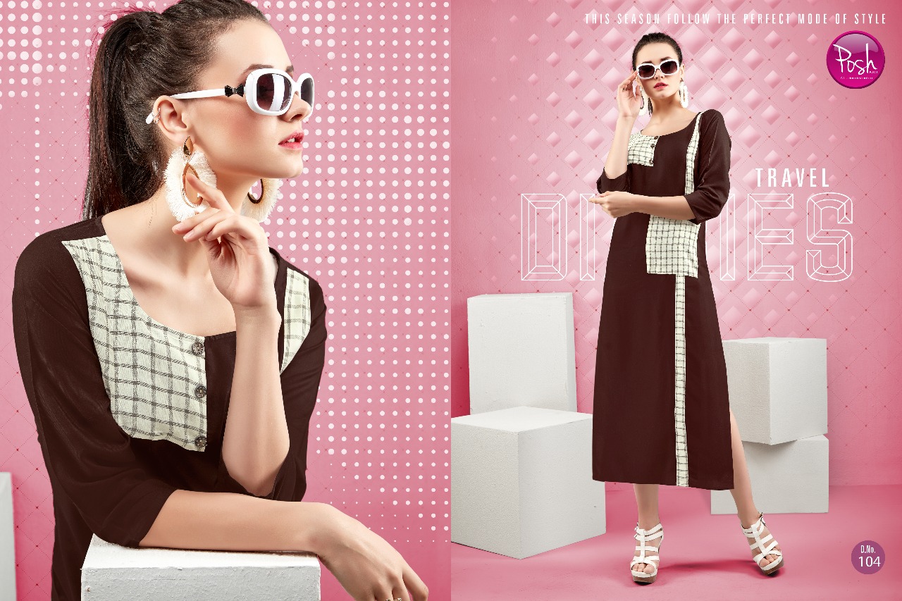 Anshika By Posh 101 To 108 Series Beautiful Stylish Fancy Colorful Casual Wear & Ready To Wear & Ethnic Wear Rayon Printed Kurtis At Wholesale Price