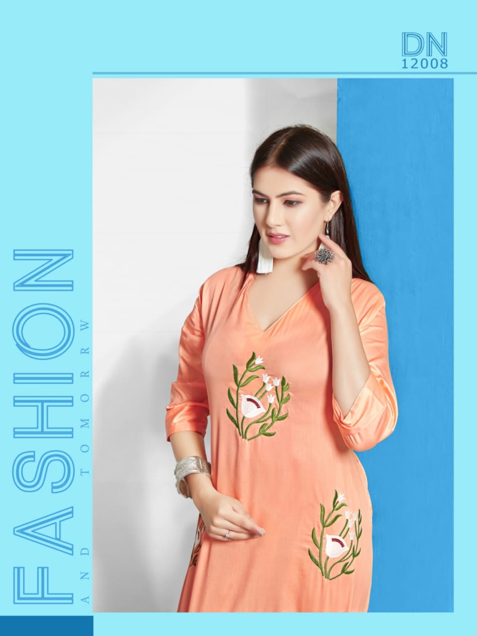 Arohi By Rooi Design 12001 To 12008 Series Beautiful Colorful Stylish Fancy Casual Wear & Ethnic Wear & Ready To Wear Premium Satin With Embroidery Work Kurtis At Wholesale Price