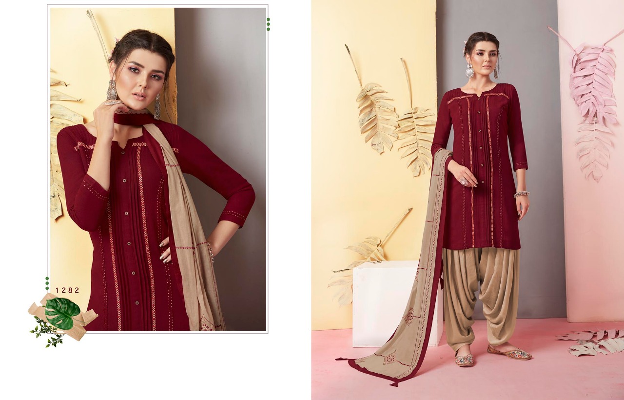 Arties By Patiala Vol-3 By Kajree Fashion 1281 To 1290 Series Beautiful Suits Stylish Colorful Fancy Casual Wear & Ethnic Wear Pure Cotton Print With Embroidery Work Dresses At Wholesale Price