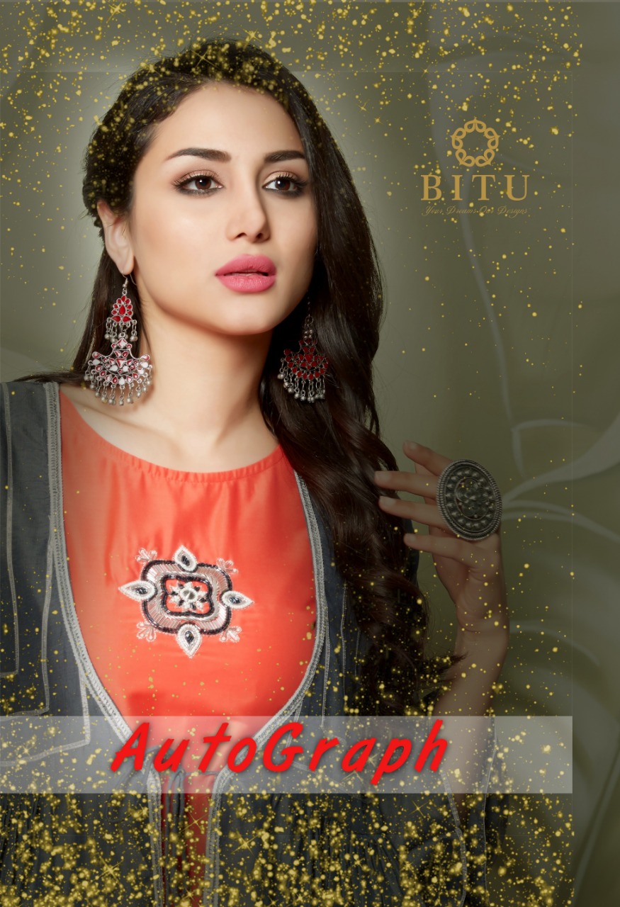 Autograph By Bitu 9032 To 9040 Series Beautiful Stylish Fancy Colorful Casual Wear & Ethnic Wear & Ready To Wear Muslin With China Cotton Kurtis At Wholesale Price