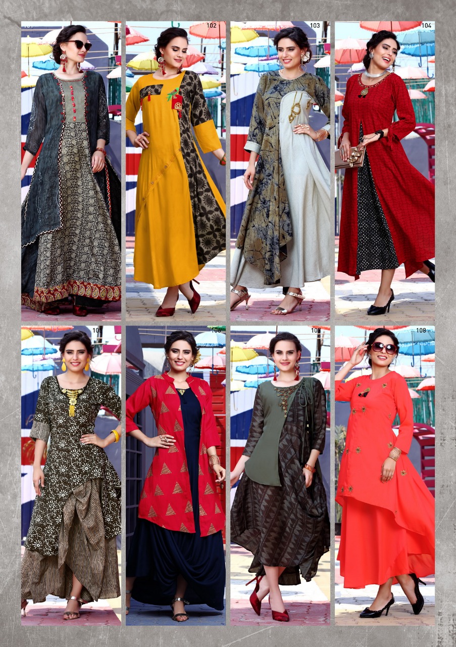 B4u By Vdesi 101 To 108 Series Designer Beautiful Stylish Colorful Fancy Beautiful Party Wear & Ethnic Wear Pure Cotton Kurtis At Wholesale Price