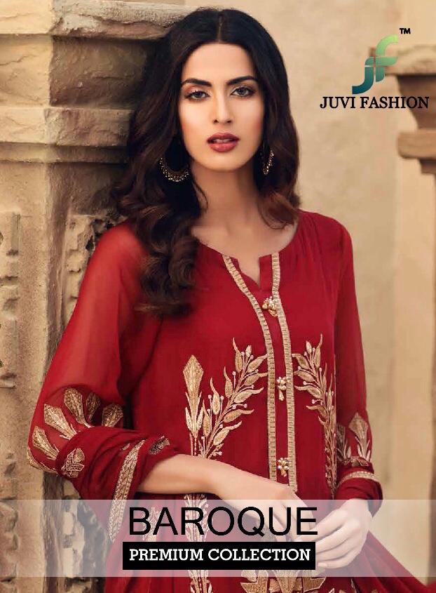 Baroque Premium Collection By Juvi Fashion 45001 To 45006 Series Beautiful Pakistani Suits Stylish Fancy Colorful Party Wear & Ethnic Wear Collection Georgette With Heavy Embroidered Dresses At Wholesale Price