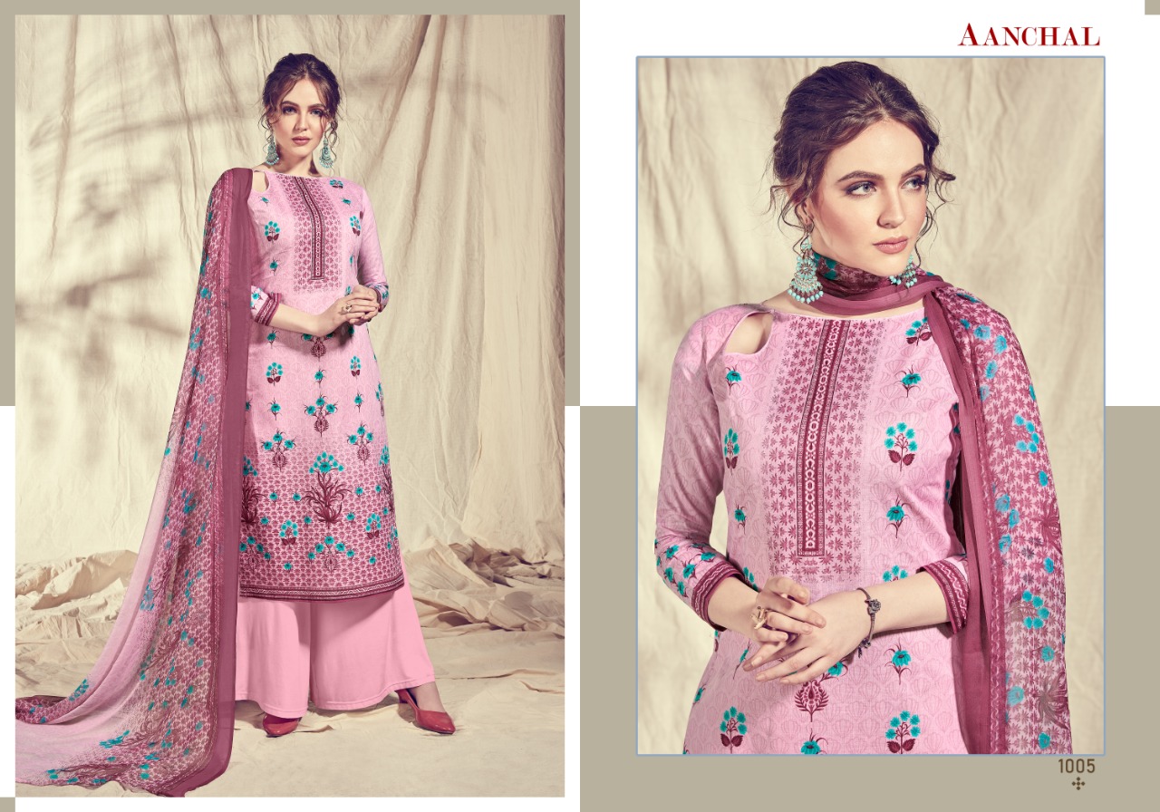 Bella By Aanchal Creation 1001 To 1008 Series Beautiful Stylish Designer Printed And Embroidered Party Wear Occasional Wear Cambric Cotton Printed Dresses At Wholesale Price