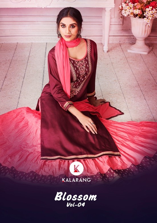 Blossom Vol-4 By Kalarang 621 To 624 Series Designer Suits Beautiful Stylish Fancy Colorful Party Wear & Occasional Wear Jam Silk Cotton With Work Dresses At Wholesale Price
