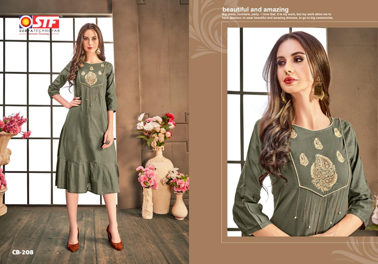 Cadbury Vol-2 By Surya Techno Fab 201 To 208 Series Beautiful Stylish Colorful Fancy Party Wear & Ethnic Wear & Ready To Wear Pure Mal Cotton Embroidery Kurtis At Wholesale Price