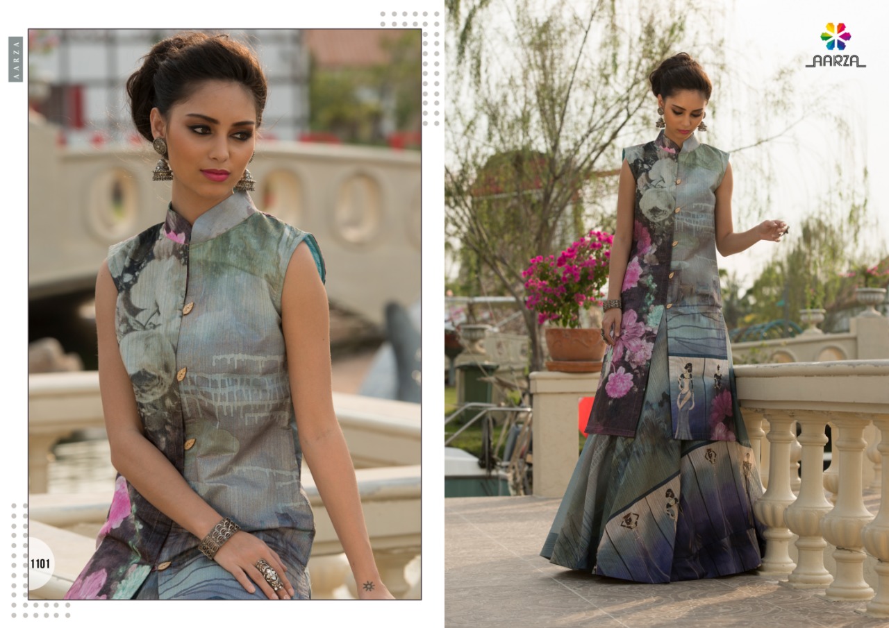 Catwalk By Aarza Beautiful Colorful Stylish Fancy Casual Wear & Ethnic Wear & Ready To Wear Green Silk Kurtis At Wholesale Price