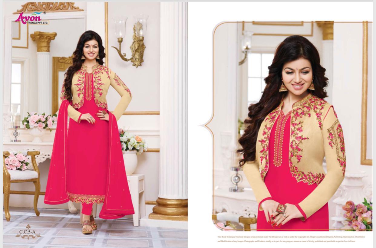 Colour Carnival Hit List-5 By Avon Trendz 5a To 5d Series Indian Traditional Wear Collection Beautiful Stylish Fancy Colorful Party Wear & Occasional Wear Faux Georgette With Heavy Embroidery Dress At Wholesale Price